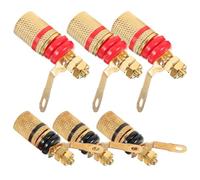Healvian Connecteurs pour Enceintes 6pcs en Cuivre Plaqué Or, Bornes Haute Résistance Antirouille, Prise Banane 4mm pour Caisson de Basses et Amplificateur