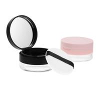 Healvian Contenants De Maquillage Portables 2 Pièces 20g Petit Format Avec Houppette Et Miroir Pour Poudre Visage Voyage Usage Quotidien