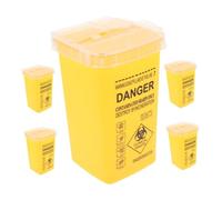 Healvian Conteneurs pour Objets Tranchants 5 Pièces Boîte Jaune Sécurisée à Usage Domestique Couvercle Protecteur Collecte Déchets Tranchants Usage et Coiffure