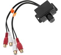 Healvian Contrôleur de Niveau Audio Rca pour Amplificateur Voiture et Entrées 2 Sorties Rca Bouton de Contrôle du Volume Basses Câble Audio pour Home Cinéma et Haut-Parleurs