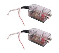 Healvian Convertisseur Audio Voiture 2pcs Haute à Basse Fréquence Adaptation Niveau Haut-parleur, Compatible Système Audio Voiture, Matériau Abs et Cuivre, 12v