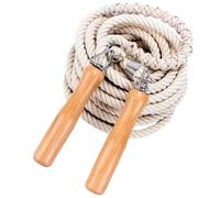 Healvian Corde à Sauter Fitness 7 M pour 5-7 Personnes Corde Épaisse en Bois Robuste pour Sport Éducation Physique et Entraînement en Salle ou Extérieur