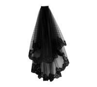Healvian costumes d'Halloween Black Veil Brides voile noir halloween gothique fantaisie Veille de mariée pour filles voile noir Veil
