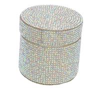 Healvian Coupe Des Ongles Tasse De Lavage Des Brosses à Ongles Plat D'art D'ongle Tasses De Cristal Dappen Tasse De Nettoyage De Brosse à Ongles Plat à Ongles Avec Couvercle Silver Strass