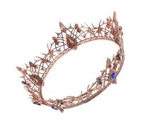Healvian Couronne Artisanale pour Mariée Coiffe Vintage de Princesse Accessoire Décoratif de Couronne Reine pour Cosplay et Événements