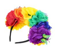 Healvian Couronne Fleurie Mexicaine Colorée pour Femme et -tête Floral Élégant pour Festival Halloween et Fête Carnavalesque