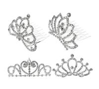 Healvian Couronnes En Strass Avec Peigne Pour Filles Décoration De Cheveux Déguisement De Princesse Coffret Pour Anniversaire