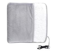 Healvian Coussin chauffant électrique pour pieds tapis chauffant pied electrique usb tapis isolant couverture de chauffage foot warmer Coton peluche Grey
