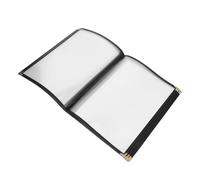 Healvian Couverture de Menu A4 Transparent en PVC Coins Métalliques Protège-Menu Résistant pour Brasseries et Tavernes 8 Pages Adaptée aux Pubs et Bars