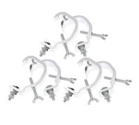 Healvian Crochets en Alliage D'aluminium Argenté Lot de 6 pour Éclairage de Scène Capacité Maximale 20kg, Vis Réglables et Démontage Facile pour Lampe LED et Lampe Scène