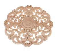 Healvian Décoration Murale Ronde Bois Sculpté Applique Délicate Ajourée pour Porte Lit et Bureau Style Aléatoire Ornement Bois Naturel pour Intérieur Décoration Artisanale Raffinée