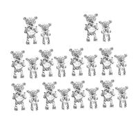 Healvian Décorations D'ongles Ours 3d 20 Pièces Petites et Grandes Tailles Argentées, Accessoires Nail Art Bricolage, Fournitures Manucure DIY pour Filles, Ornements Nail Art Soi-même