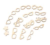 Healvian Découpes en Bois Brut Soi-même 17 Pièces de Pendentifs Non Peints de Lunettes, Légers et Lisses, pour Loisirs Créatifs et Décoration Artisanale, Fête et DIY