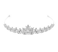 Healvian Diadème de Mariée Blanc en Alliage et Cristaux Design Rembourré, Accessoire Délicat et Brillant pour Coiffure de Mariage ou Shower Nuptial