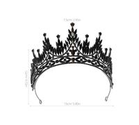 Healvian Diadème pour femme - Couronne baroque noire pour princesse mariée - Diadème de mariage vintage en strass, accessoire de tête pour mariage, fête, anniversaire ou autre événement.