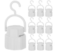 Healvian Douilles de Support D'ampoule LED B22 Installation Facile en Plastique Blanc Lot de 10 Support Portable avec Crochet pour Lampe D'urgence en Extérieur
