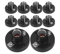 Healvian Douilles E10 à Vis Noires Lot de 10, Socles de Lampe en Plastique Solide, pour Expérimentation Physique et Éclairage de Laboratoire, Installation Rapide