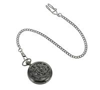 Healvian Dragon et Mécanique Montre Suspendue rétro Montre Gousset Ancienne Montres de Poche pour Hommes Montre mécanique avec Chaine Montre de Poche Acier Inoxydable