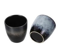 Healvian Ensemble 2pcs Tasses à Thé en Céramique Rétro Japonaise Compactes et Faciles à Ranger pour Dégustation de Thé la Maison