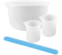 Healvian Ensemble de 2 Gobelets Doseurs en Silicone pour Résine Époxy Bâtonnets Mélangeurs Kit D’Outils pour Loisirs Créatifs Accessoires de Mélange Précis pour Fabrication D’Objets