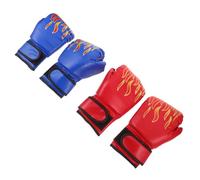 Healvian Ensemble de Boxe pour Débutants Garçon et Filles 2 Paires de Moufles de Sparring Karaté en Cuir PU Mousse Épaisse, Fermeture Adhésive Sécurisée, Faciles à Nettoyer pour Pratique