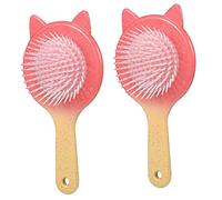 Healvian Ensemble De Brosses À Cheveux Et Peignes De Massage Pour Femmes Filles Et Garçons Motif Oreilles De Chat De Dessin Animé