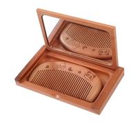 Healvian Ensemble De Peignes Et Miroirs Pliants Miroir Rectangulaire Compact en Bois avec Peigne Idéal pour Les Voyages Et Les Cosmétiques