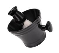 Healvian Ensemble de Rasage pour Homme 3 Pièces Blaireau à Poils Doux Bol à Raser Grand Format Support Pratique Kit Complet pour Entretien de Barbe et Préparation de Mousse Noir