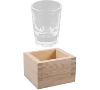Healvian Ensemble de Tasses à Saké Japonaises en Verre Compatible Lave-Vaisselle et Micro-Ondes avec Boîte en Bois, Service Traditionnel pour Dégustation à Domicile