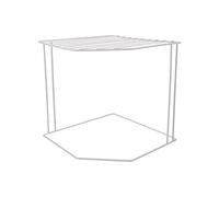 Healvian Étagère d'angle en Fer à Double Couche, Rangement Multi-Usage pour Salle de Bain Cuisine, Design Épuré Surface Lisse et Deux Compartiments Pratiques