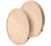 Healvian Étagère Murale Ronde en Bois 2pcs Résistante à l'usure pour Décoration Intérieure Salon et Salle de Bain Style Simple Classique