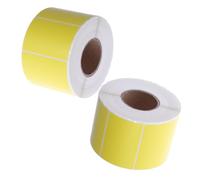 Healvian Étiquettes Autocollantes Thermosensibles Jaunes 60X40 MM Papier Thermique Mat 3 Résistances Lot de 2 Rouleaux de 800 Étiquettes pour Impression Codes-Barres et Expéditions