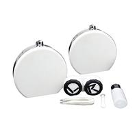Healvian étui à lentilles Kit de Voyage Cas Mignon étui avec Miroir Blanche