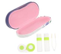 Healvian Étui à Lunettes Double Compartiment Porte-Contacts Portable, Boîte à Lunettes Domestique Résistante à l'usure, Couleur Violet, Design Compact Multifonction Voyage Et Usage Professionnel