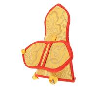 Healvian Étui de Rangement pour Clochette Vajra en Satin Jaune Paquet de Protection Multifonctionnel pour Instrument de Musique Pochette Décorative Népalaise Pratique et Portable