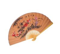 Healvian Éventail Mural Décoratif en Papier et Bambou 0,9m Style Chinois Traditionnel pour Salon et Bureau à Domicile, Décoration Murale Zen et Asiatique