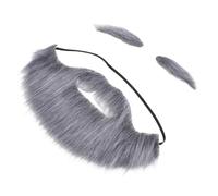 Healvian Fausse Barbe et Sourcils Auto-adhésifs Réalistes pour Homme Accessoires et Confortables Costume de Vieil Homme pour Halloween et Représentations