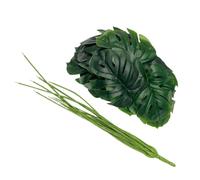 Healvian Feuille de Monstera Artificielle la Chute en Plastique Réaliste Vert, Résistante la Décoloration pour Décoration Intérieure et Accessoires Photo