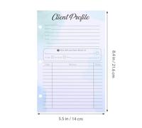 Healvian Fiches de Dossier Client 216 X 14 CM Perforées 3 Trous Couleur Verte Lot de 50 Pièces - Fiches D’Information Client pour Salons de Coiffure Gestion Professionnelle et