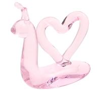 Healvian Figurine Escargot en Verre Rose, Sculpture Décorative Mignonne et Ludique, Pièce D'accent pour Bureau ou Vitrine des Amateurs D'escargots