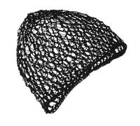 Healvian filet à cheveux bonnet en crochet décoration suspendue pot à café hermétique tisser ruban rétro boucles accessoires de couverture de cheveux de cou au crochet crocheter Black