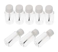 Healvian Flacon De Vernis à Ongles Vide 8 Pièces 20 Ml Pet Transparent Avec Pinceau Blanc Intégré Pour Gel Ongles Usage Professionnel Et Domestique