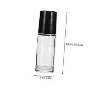 Healvian Flacon Roll-on Bouteille D'huile Essentielle Vide 4 Pièces 30 Ml Cylindrique Noir Portable Anti-fuite Usage Voyage