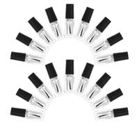 Healvian Flacons de Vernis à Ongles en Verre 20 Pièces 5 Ml Rectangulaire Transparent avec Pinceau Lot pour Manucure DIY Usage Professionnel Étanche Pratique