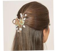 Healvian Floral Hair Clip With Pearl Detail Lightweight Metal Claw For Of Head Hold Vintage Chinese Style Accessory For Women Cute Flower Design