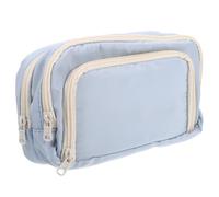 Healvian Grand Pochon à Crayons Compartiments Rangement Organisé pour Fournitures Scolaires et Dessin Grand Contenant Portable pour Étudiants et Artistes Bleu