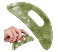 Healvian Gua Sha Board Vert Jade Massager Manuel pour Visage Cou et Corps Outil de Massage Musculaire Portable et Facile à Utiliser pour Auto-massage et Relaxation