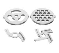 Healvian Hachoir à Viande Électrique Accessoires Lame Grille 4 Pièces Acier Inoxydable Usage Domestique Poussoir Saucisses Préparation Viande