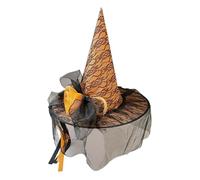 Healvian Halloween Witch Hat For Women With Floral Tube Decoration Elegant Cosplay Accessory For Party Halloween And Themed Events