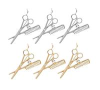Healvian Insigne De Barbier Broche De Costume Lot De 8 Pièces Taille Petite Métal Doré Et Argenté Décoration Vêtements De Travail Coiffure Professionnel Présent Accessoire